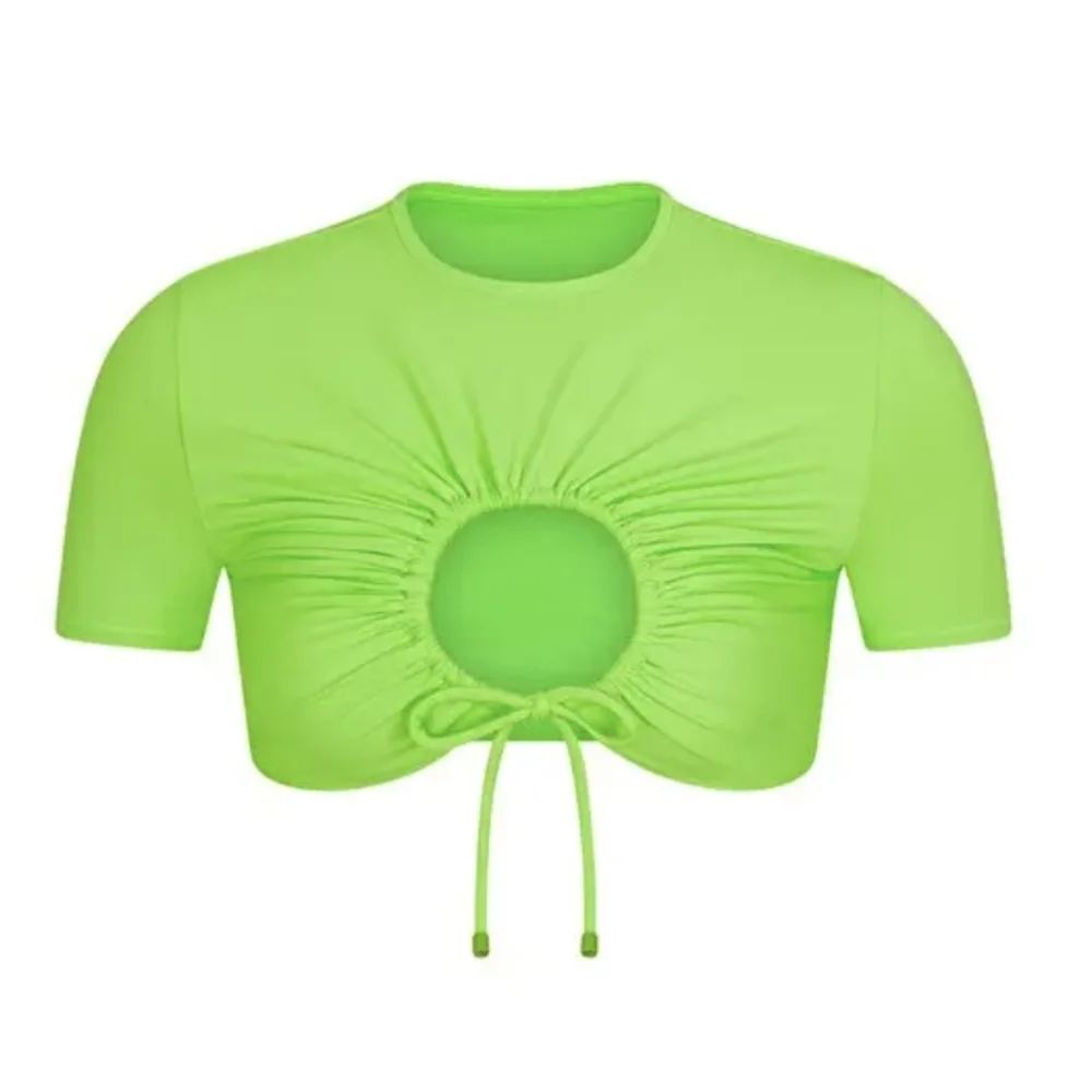 SKIMS Recycled Swim Ruched T-Shirt Size:4X Neon Green